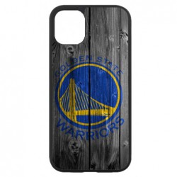 Coque noire pour Iphone 11 Stephen Curry emblème Golden State Warriors Basket fond bois