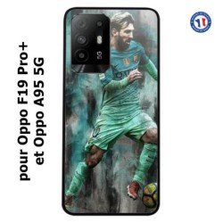 Coque pour Oppo F19 Pro+ Lionel Messi FC Barcelone Foot vert-rouge-jaune