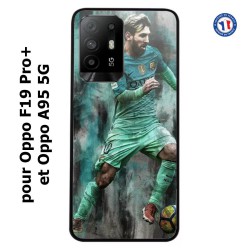 Coque pour Oppo A95 5G Lionel Messi FC Barcelone Foot vert-rouge-jaune