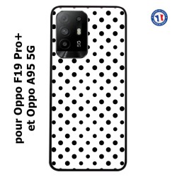 Coque pour Oppo A95 5G motif géométrique pattern noir et blanc - ronds noirs