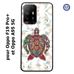 Coque pour Oppo A95 5G Tortue art floral