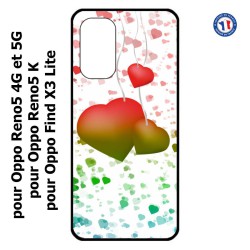 Coque pour Oppo Find X3 Lite fond coeur amour love