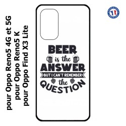 Coque pour Oppo Find X3 Lite Beer is the answer Humour Bière