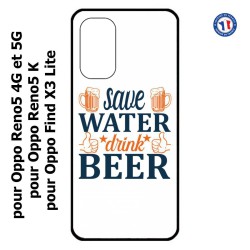 Coque pour Oppo Find X3 Lite Save Water Drink Beer Humour Bière
