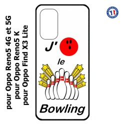 Coque pour Oppo Find X3 Lite J'aime le Bowling