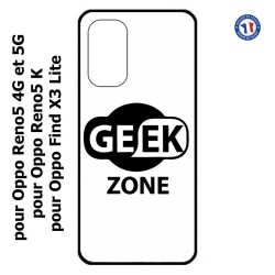 Coque pour Oppo Find X3 Lite Logo Geek Zone noir & blanc