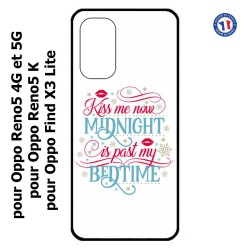Coque pour Oppo Find X3 Lite Kiss me now Midnight is past my Bedtime amour embrasse-moi