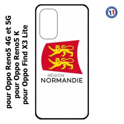 Coque pour Oppo Find X3 Lite Logo Normandie - Écusson Normandie - 2 léopards