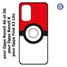 Coque pour Oppo Find X3 Lite rond noir sur fond rouge et blanc