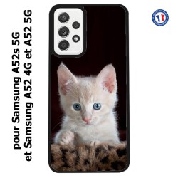 Coque pour Samsung Galaxy A52 4G-5G / A52s 5G Bébé chat tout mignon - chaton yeux bleus