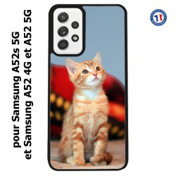 Coque pour Samsung Galaxy A52 4G-5G / A52s 5G Adorable chat - chat robe cannelle