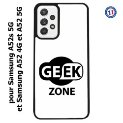 Coque pour Samsung Galaxy A52 4G-5G / A52s 5G Logo Geek Zone noir & blanc