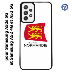 Coque pour Samsung Galaxy A52 4G-5G / A52s 5G Logo Normandie - Écusson Normandie - 2 léopards