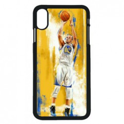 Coque noire pour iPhone XS Max Stephen Curry Golden State Warriors Shoot Basket