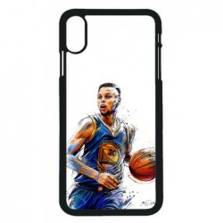 Coque noire pour iPhone XS Max Stephen Curry Golden State Warriors dribble Basket