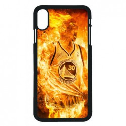 Coque noire pour iPhone XS Max Stephen Curry Golden State Warriors Basket - Curry en flamme