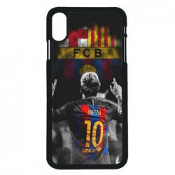 Coque noire pour iPhone XS Max Lionel Messi FC Barcelone Foot