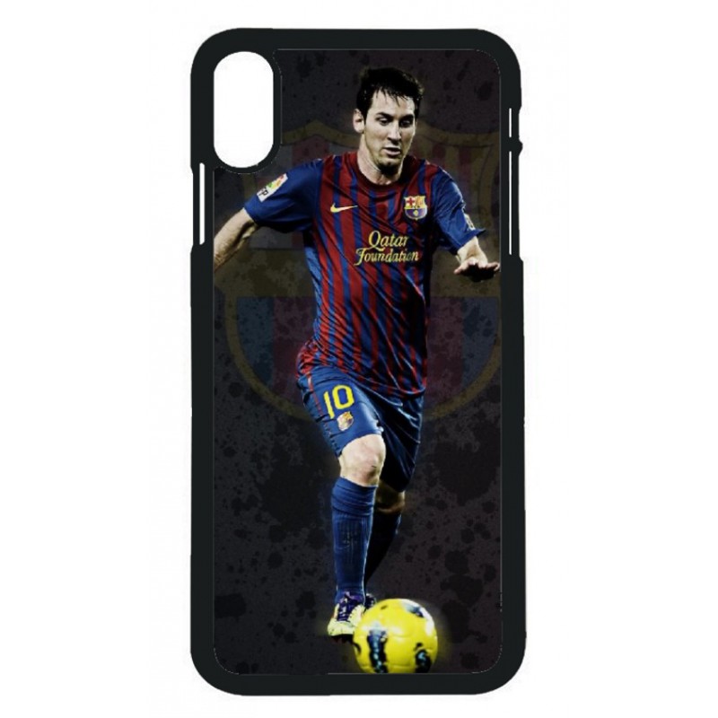 Coque noire pour iPhone XS Max Messi Lionel Barcelone Club Barça Football numéro 10