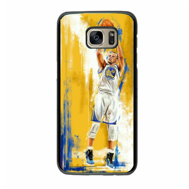 Coque noire pour Samsung S9 PLUS Stephen Curry Golden State Warriors Shoot Basket