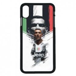 Coque noire pour iPhone XS Max Ronaldo CR7 Juventus Foot