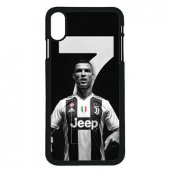 Coque noire pour iPhone XS Max Ronaldo CR7 Juventus Foot numéro 7