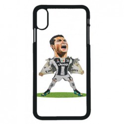 Coque noire pour iPhone XS Max Cristiano Ronaldo Juventus Turin Football - Ronaldo super héros