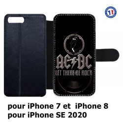 Etui cuir pour iPhone 7/8 et iPhone SE 2020 groupe rock AC/DC musique rock ACDC