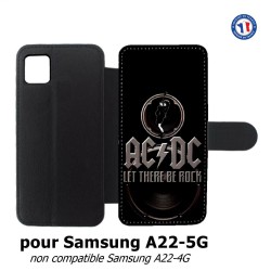 Etui cuir pour Samsung Galaxy A22 - 5G groupe rock AC/DC musique rock ACDC