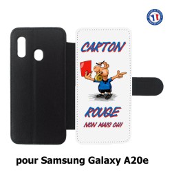 Etui cuir pour Samsung Galaxy A20e Arbitre Carton Rouge