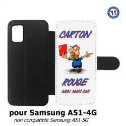 Etui cuir pour Samsung Galaxy A51 - 4G Arbitre Carton Rouge