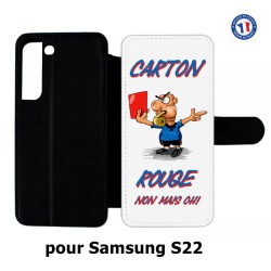 Etui cuir pour Samsung Galaxy S22 Arbitre Carton Rouge