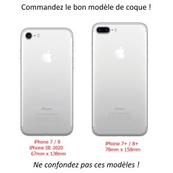 Etui cuir pour iPhone 7/8 et iPhone SE 2020 fond coeur amour love - Housse fermeture magnétique
