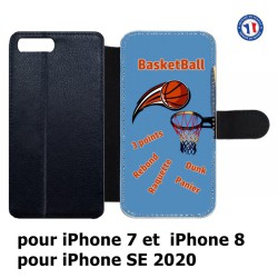 Etui cuir pour iPhone 7/8 et iPhone SE 2020 fan Basket
