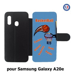 Etui cuir pour Samsung Galaxy A20e fan Basket