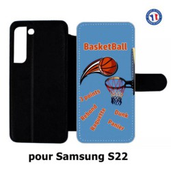 Etui cuir pour Samsung Galaxy S22 fan Basket