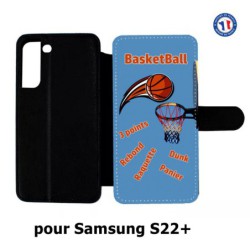 Etui cuir pour Samsung Galaxy S22 Plus fan Basket