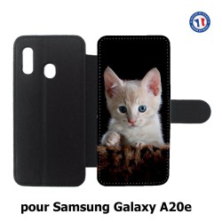 Etui cuir pour Samsung Galaxy A20e Bébé chat tout mignon - chaton yeux bleus