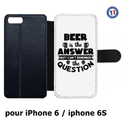 Etui cuir pour IPHONE 6/6S Beer is the answer Humour Bière