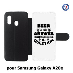 Etui cuir pour Samsung Galaxy A20e Beer is the answer Humour Bière