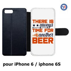 Etui cuir pour IPHONE 6/6S Always time for another Beer Humour Bière