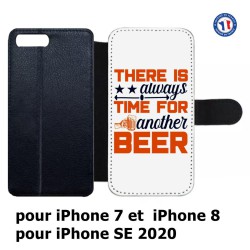 Etui cuir pour iPhone 7/8 et iPhone SE 2020 Always time for another Beer Humour Bière