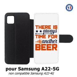 Etui cuir pour Samsung Galaxy A22 - 5G Always time for another Beer Humour Bière