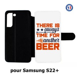 Etui cuir pour Samsung Galaxy S22 Plus Always time for another Beer Humour Bière