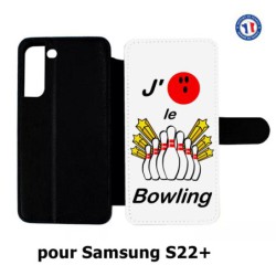 Etui cuir pour Samsung Galaxy S22 Plus J'aime le Bowling