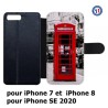 Etui cuir pour iPhone 7/8 et iPhone SE 2020 Cabine téléphone Londres - Cabine rouge London