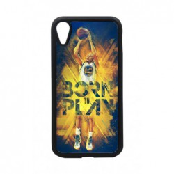Coque noire pour iPhone XR Stephen Curry NBA Golden State Born to Play