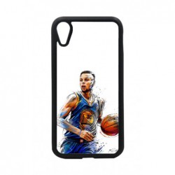 Coque noire pour iPhone XR Stephen Curry Golden State Warriors dribble Basket
