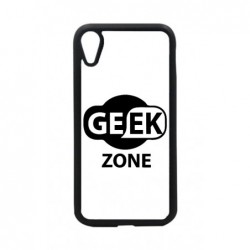Coque noire pour iPhone XR Logo Geek Zone noir & blanc