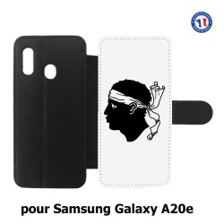 Etui cuir pour Samsung Galaxy A20e Drapeau Corse Emblème - Écusson Corse Tête de Maure