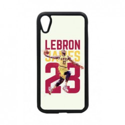 Coque noire pour iPhone XR star Basket Lebron James Cavaliers de Cleveland 23